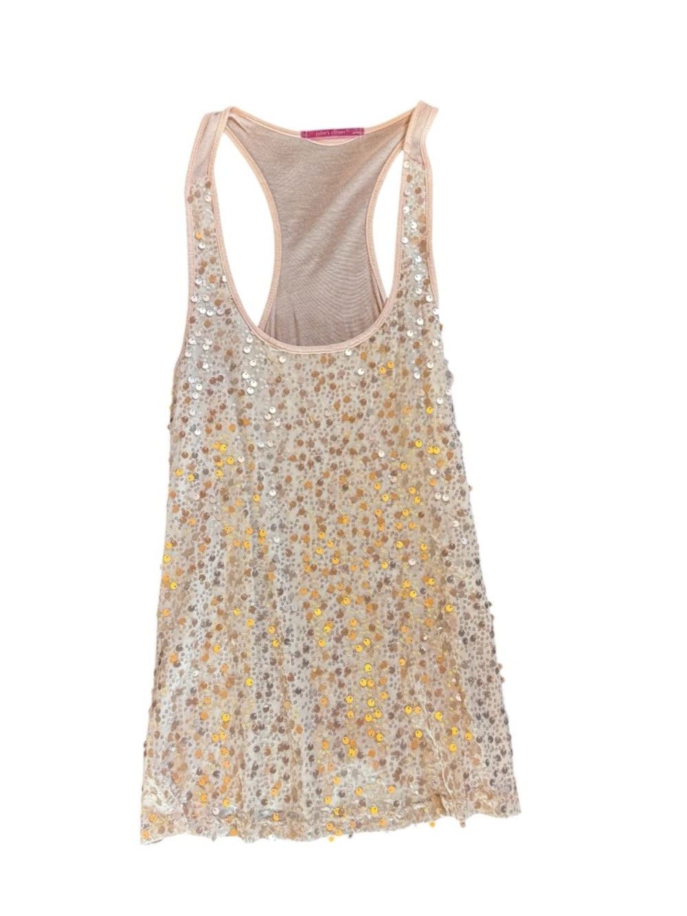 Julie’s Closet Sequin Racerback Tank Top in Champagne
